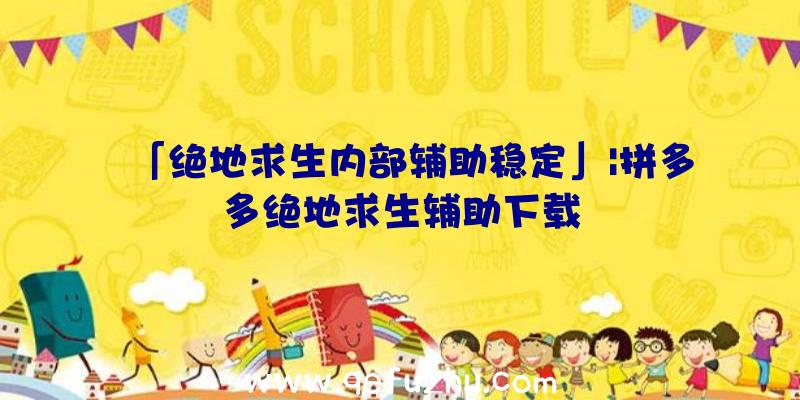 「绝地求生内部辅助稳定」|拼多多绝地求生辅助下载